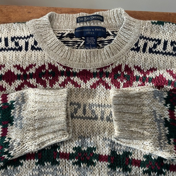 Abercrombie & Fitch Other - Vtg 90s Abercrombie & Fitch The Big Sweater Chunky Cotton Blend Pullover Men’s L